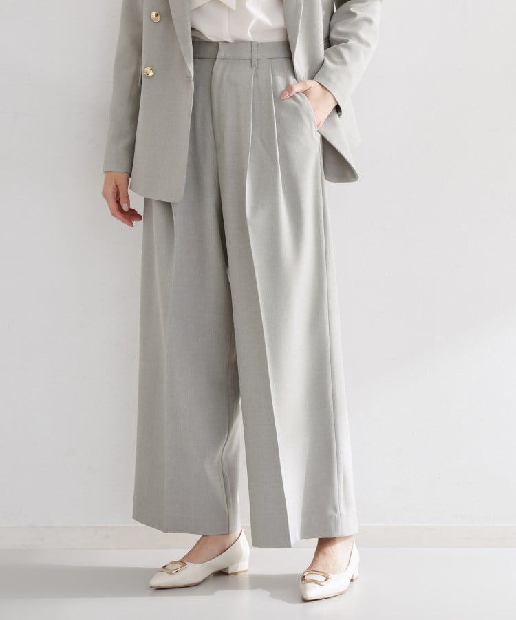 ザ ショップ ティーケー  (ウィメン) THE SHOP TK(Women) CAVIAN 2タックワイドパンツ （グレー(012)） グレー(012)