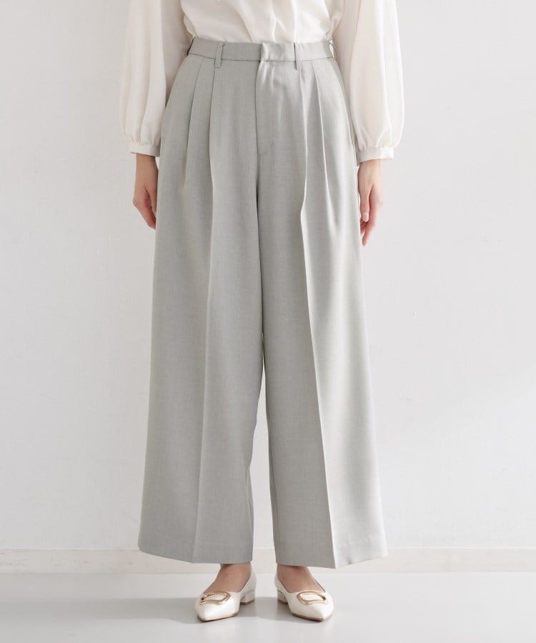 ザ ショップ ティーケー  (ウィメン) THE SHOP TK(Women) CAVIAN 2タックワイドパンツ （グレー(012)） グレー(012)