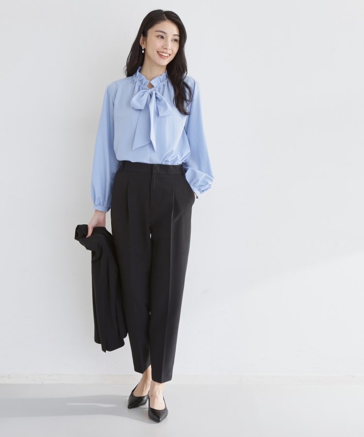 ザ ショップ ティーケー  (ウィメン) THE SHOP TK(Women) ギャザーリボンタイブラウス （ブルー(091)） ブルー(091)