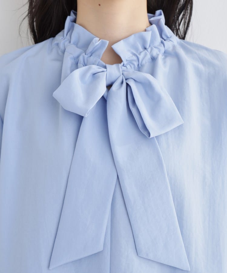 ザ ショップ ティーケー  (ウィメン) THE SHOP TK(Women) ギャザーリボンタイブラウス （ブルー(091)） ブルー(091)
