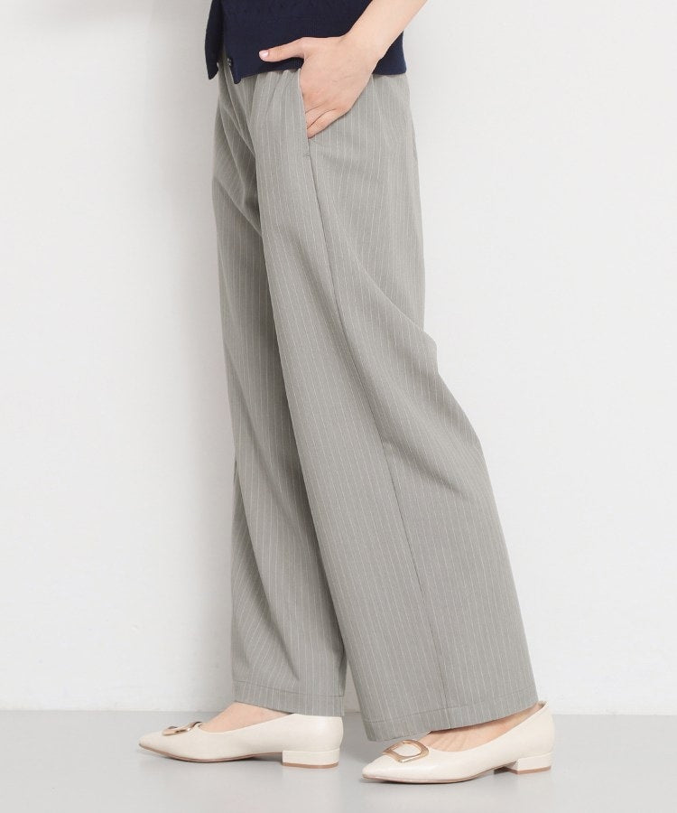 ザ ショップ ティーケー  (ウィメン) THE SHOP TK(Women) ストライプイージーワイドパンツ （ライトグレー(311)） ライトグレー(311)