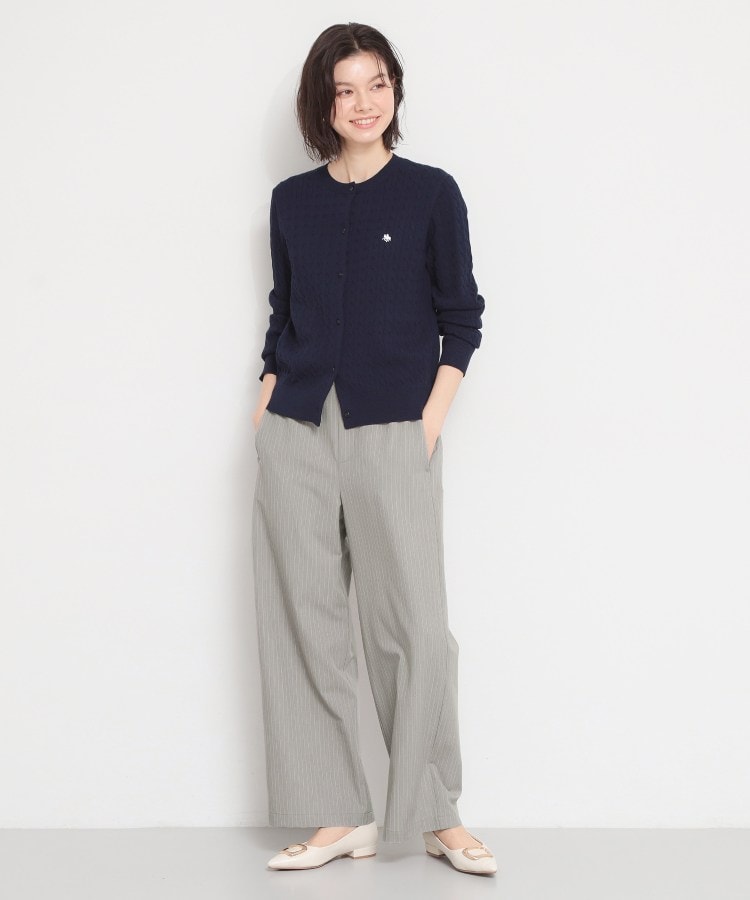 ザ ショップ ティーケー  (ウィメン) THE SHOP TK(Women) ストライプイージーワイドパンツ （ライトグレー(311)） ライトグレー(311)