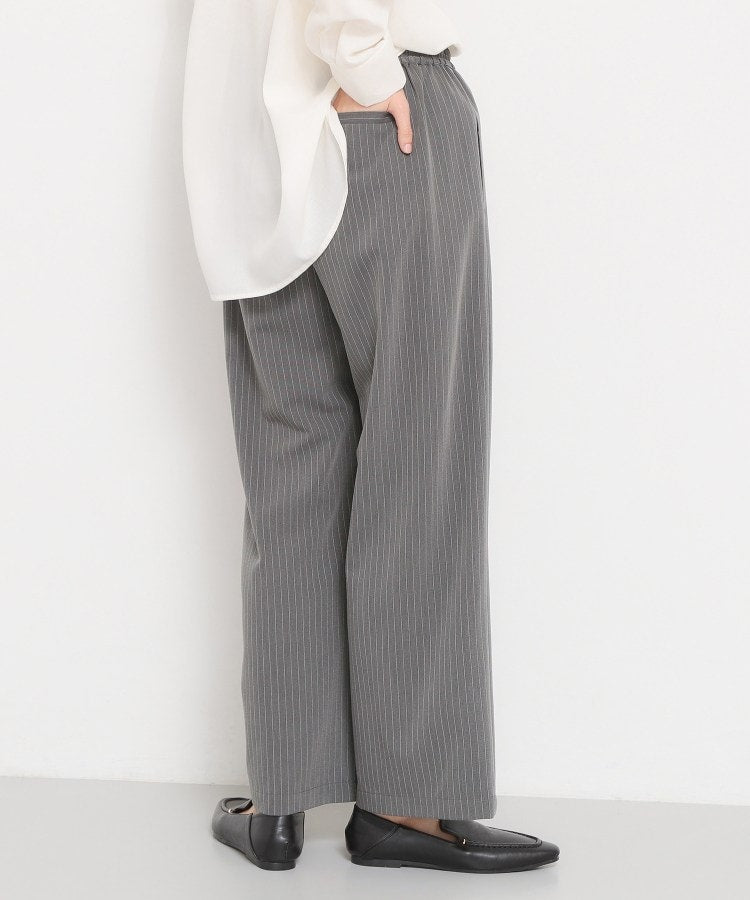 ザ ショップ ティーケー  (ウィメン) THE SHOP TK(Women) ストライプイージーワイドパンツ （ライトグレー(311)） ライトグレー(311)