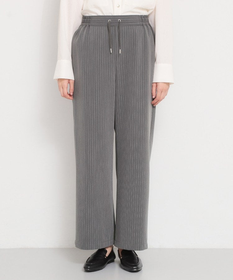 ザ ショップ ティーケー  (ウィメン) THE SHOP TK(Women) ストライプイージーワイドパンツ （ライトグレー(311)） ライトグレー(311)