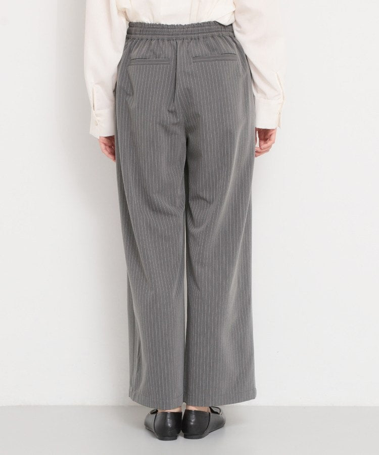 ザ ショップ ティーケー  (ウィメン) THE SHOP TK(Women) ストライプイージーワイドパンツ （ライトグレー(311)） ライトグレー(311)