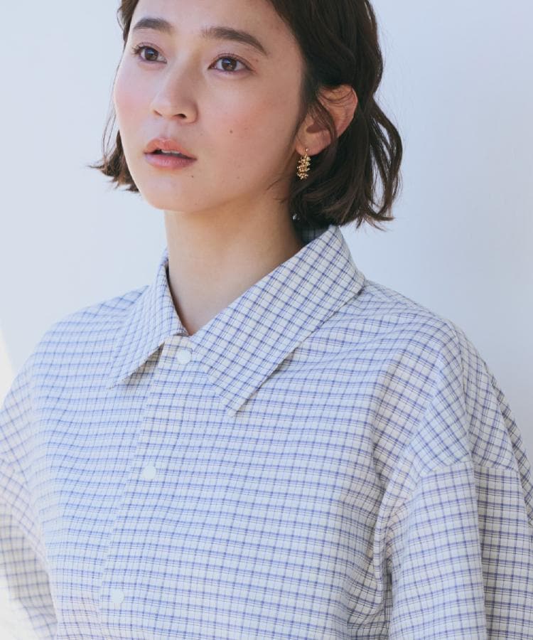 ザ ショップ ティーケー  (ウィメン) THE SHOP TK(Women) ショート丈シャツブルゾン （ブルー(391)） ブルー(391)