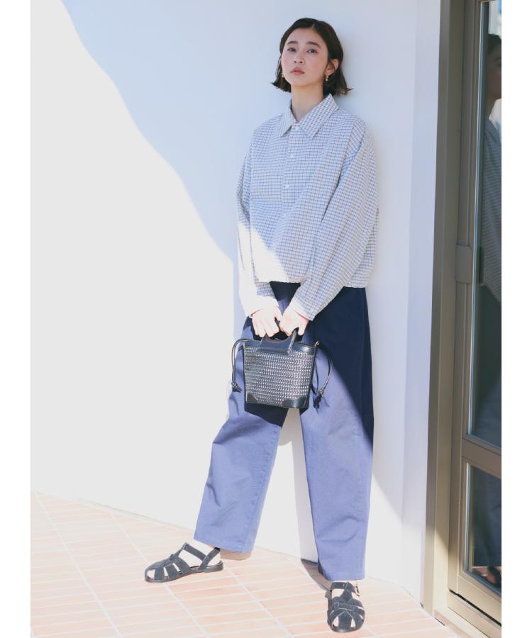 ザ ショップ ティーケー  (ウィメン) THE SHOP TK(Women) ショート丈シャツブルゾン （ブルー(391)） ブルー(391)