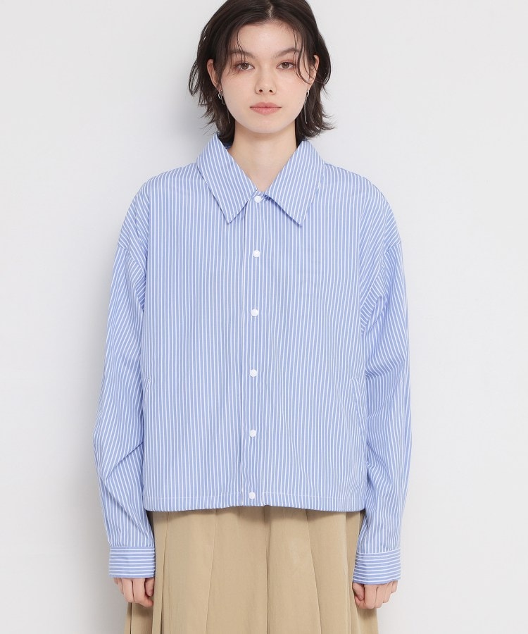 ザ ショップ ティーケー  (ウィメン) THE SHOP TK(Women) ショート丈シャツブルゾン （ブルー(391)） ブルー(391)
