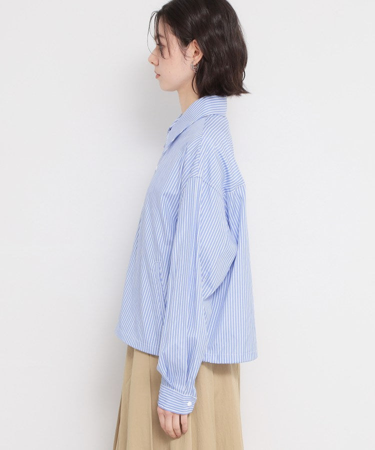 ザ ショップ ティーケー  (ウィメン) THE SHOP TK(Women) ショート丈シャツブルゾン （ブルー(391)） ブルー(391)