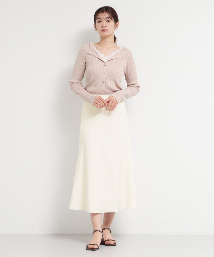 ザ ショップ ティーケー  (ウィメン) THE SHOP TK(Women) サテンフレアスカート （スミクロ(018)） スミクロ(018)