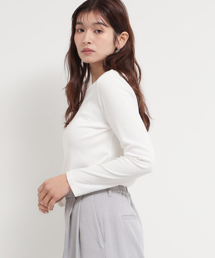 ザ ショップ ティーケー  (ウィメン) THE SHOP TK(Women) スクエアネックテレコトップス （ブラック(019)） ブラック(019)