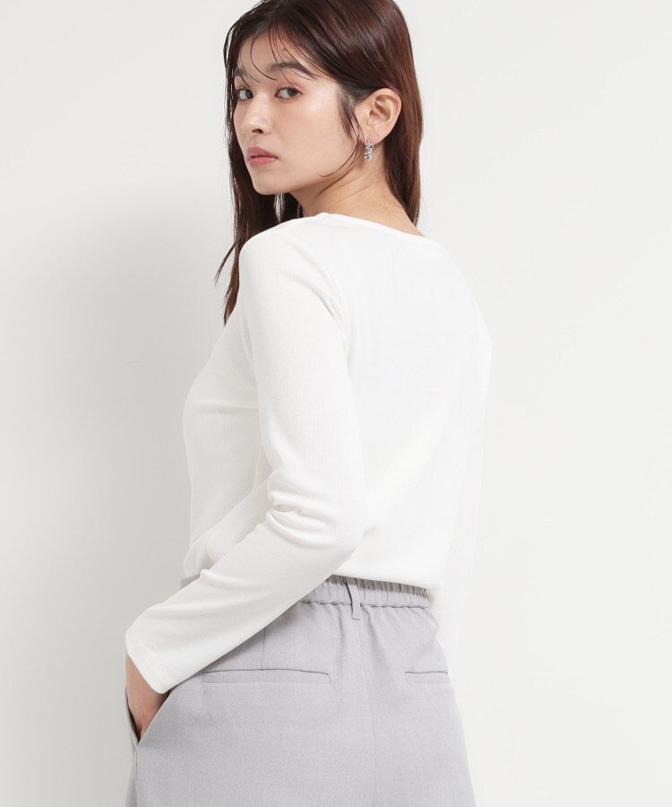 ザ ショップ ティーケー  (ウィメン) THE SHOP TK(Women) スクエアネックテレコトップス （ブラック(019)） ブラック(019)
