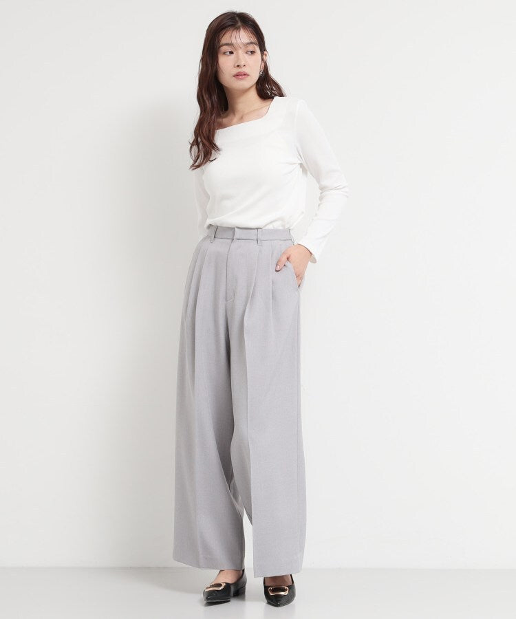 ザ ショップ ティーケー  (ウィメン) THE SHOP TK(Women) スクエアネックテレコトップス （ブラック(019)） ブラック(019)