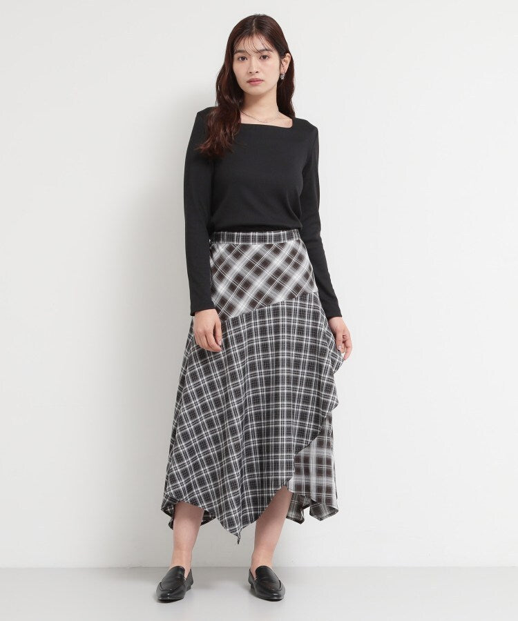 ザ ショップ ティーケー  (ウィメン) THE SHOP TK(Women) スクエアネックテレコトップス （ブラック(019)） ブラック(019)