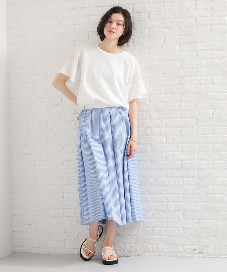 ザ ショップ ティーケー  (ウィメン) THE SHOP TK(Women) 【多機能】袖フレア挟み込みシアーTシャツ （ブラック(019)） ブラック(019)