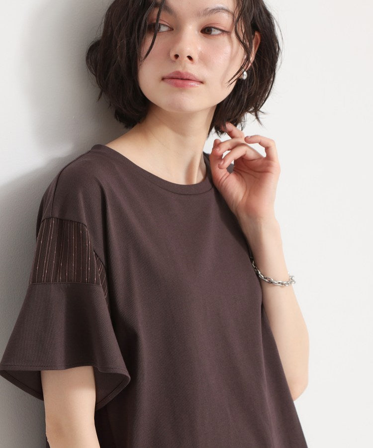ザ ショップ ティーケー  (ウィメン) THE SHOP TK(Women) 【多機能】袖フレア挟み込みシアーTシャツ （ブラック(019)） ブラック(019)