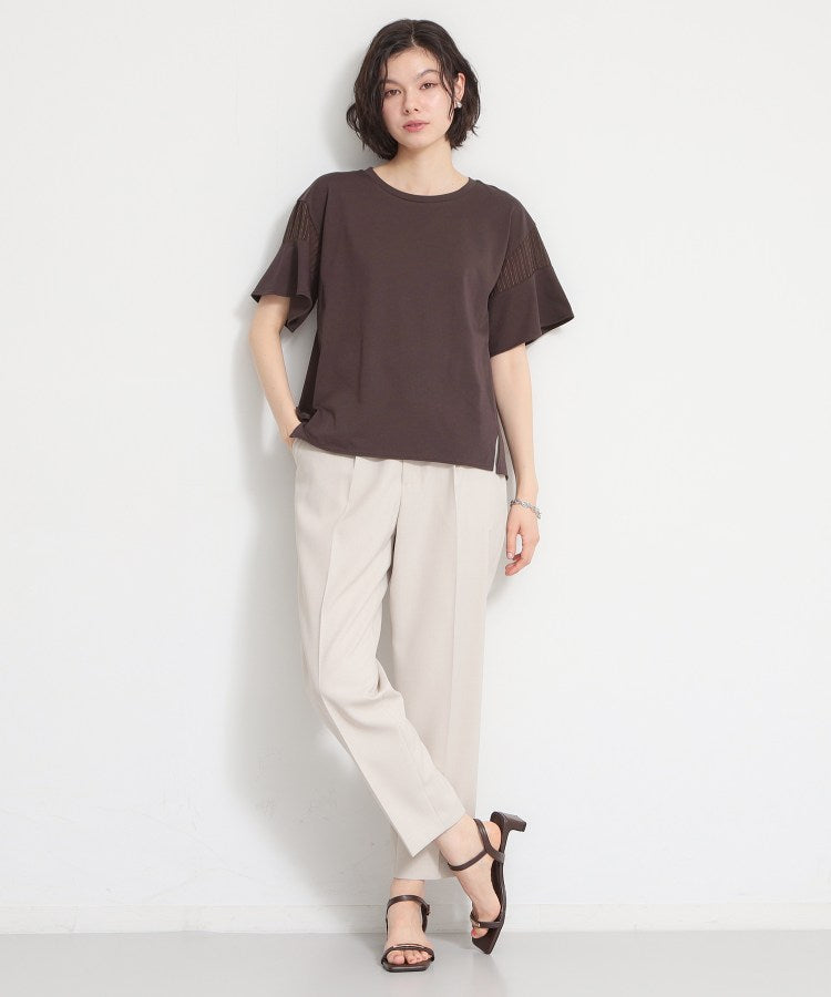 ザ ショップ ティーケー  (ウィメン) THE SHOP TK(Women) 【多機能】袖フレア挟み込みシアーTシャツ （ブラック(019)） ブラック(019)