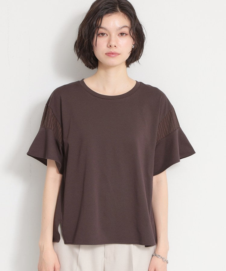 ザ ショップ ティーケー  (ウィメン) THE SHOP TK(Women) 【多機能】袖フレア挟み込みシアーTシャツ （ブラック(019)） ブラック(019)