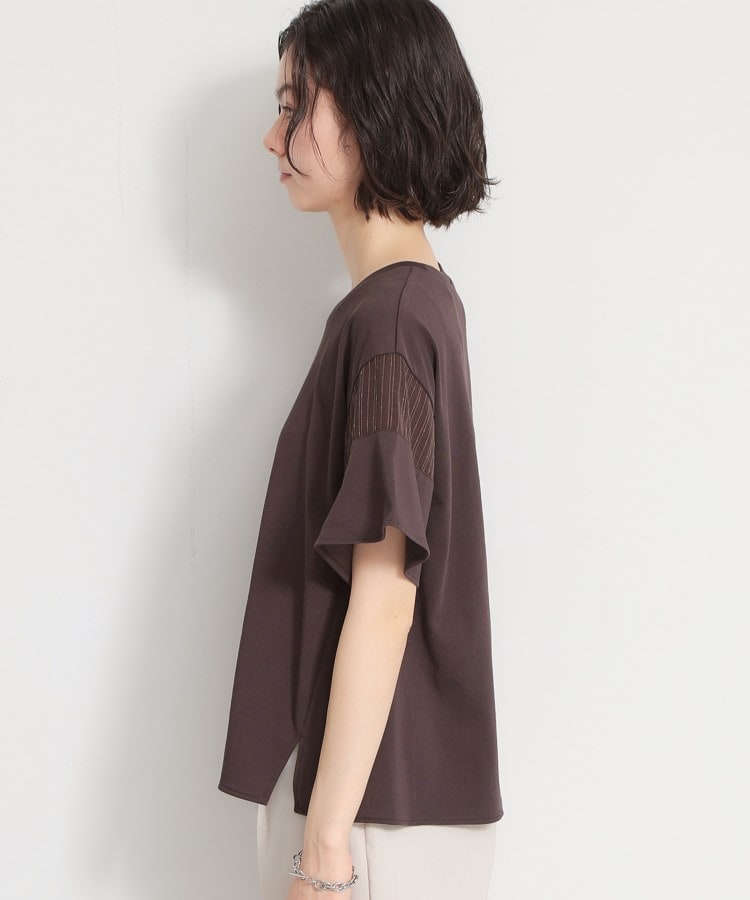 ザ ショップ ティーケー  (ウィメン) THE SHOP TK(Women) 【多機能】袖フレア挟み込みシアーTシャツ （ブラック(019)） ブラック(019)