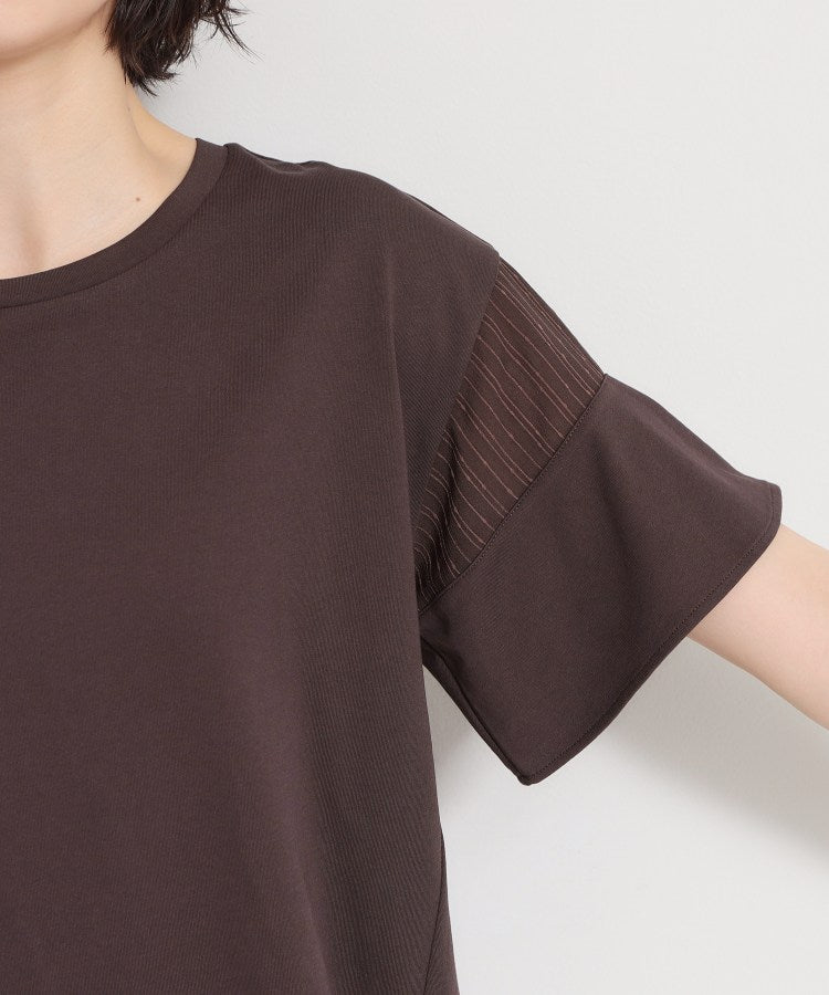ザ ショップ ティーケー  (ウィメン) THE SHOP TK(Women) 【多機能】袖フレア挟み込みシアーTシャツ （ブラック(019)） ブラック(019)