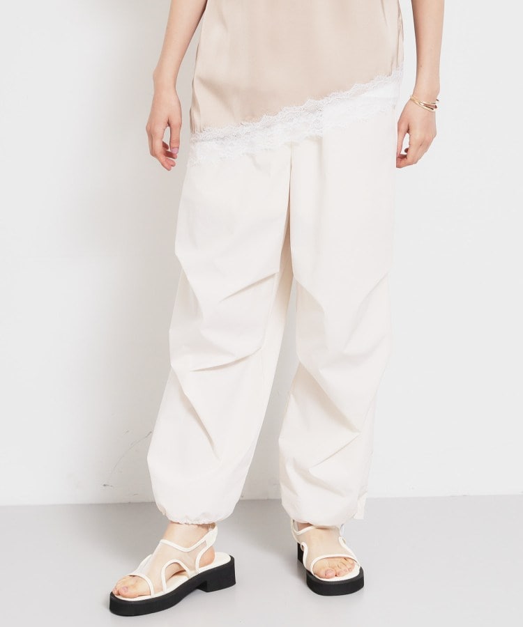 ザ ショップ ティーケー  (ウィメン) THE SHOP TK(Women) 裾ドロスワークパンツ （アイボリー(004)） アイボリー(004)