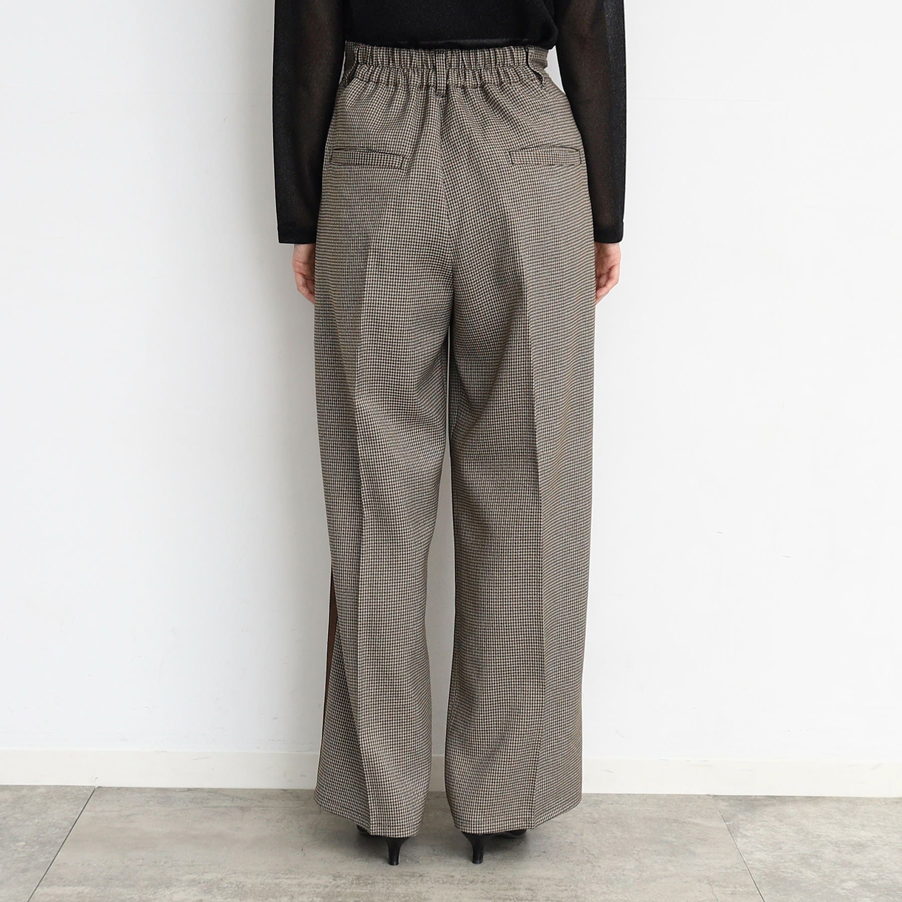 ザ ショップ ティーケー  (ウィメン) THE SHOP TK(Women) ラインワイドパンツ （ブラック(019)） ブラック(019)