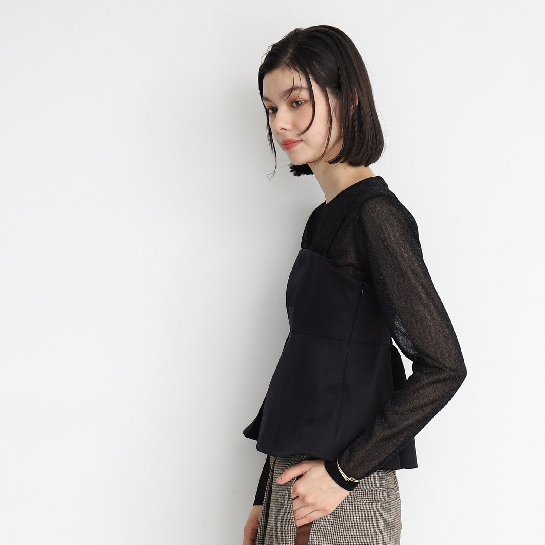 ザ ショップ ティーケー  (ウィメン) THE SHOP TK(Women) パウダリーツイルビスチェ （チャコールグレー(014)） チャコールグレー(014)