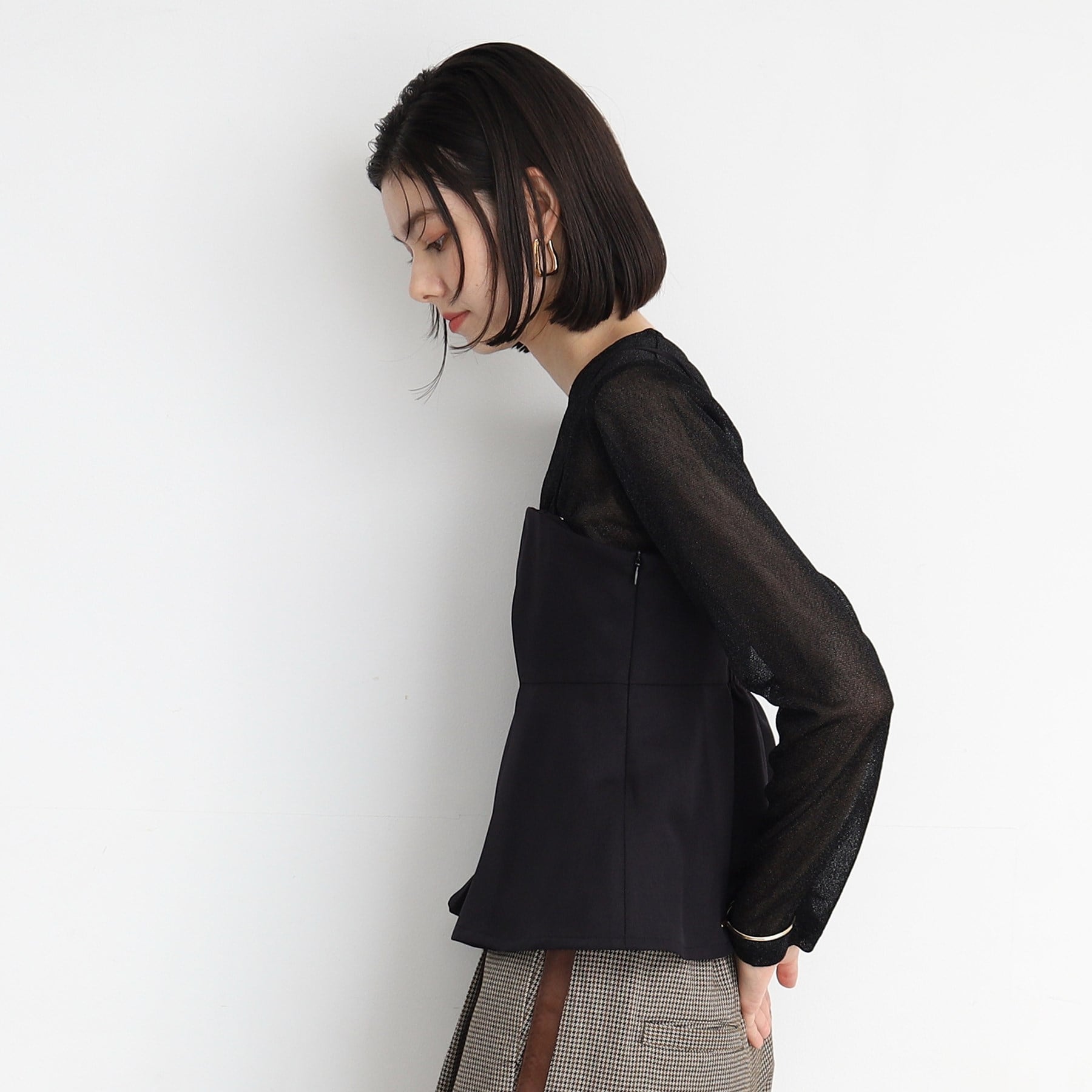 ザ ショップ ティーケー  (ウィメン) THE SHOP TK(Women) パウダリーツイルビスチェ （チャコールグレー(014)） チャコールグレー(014)