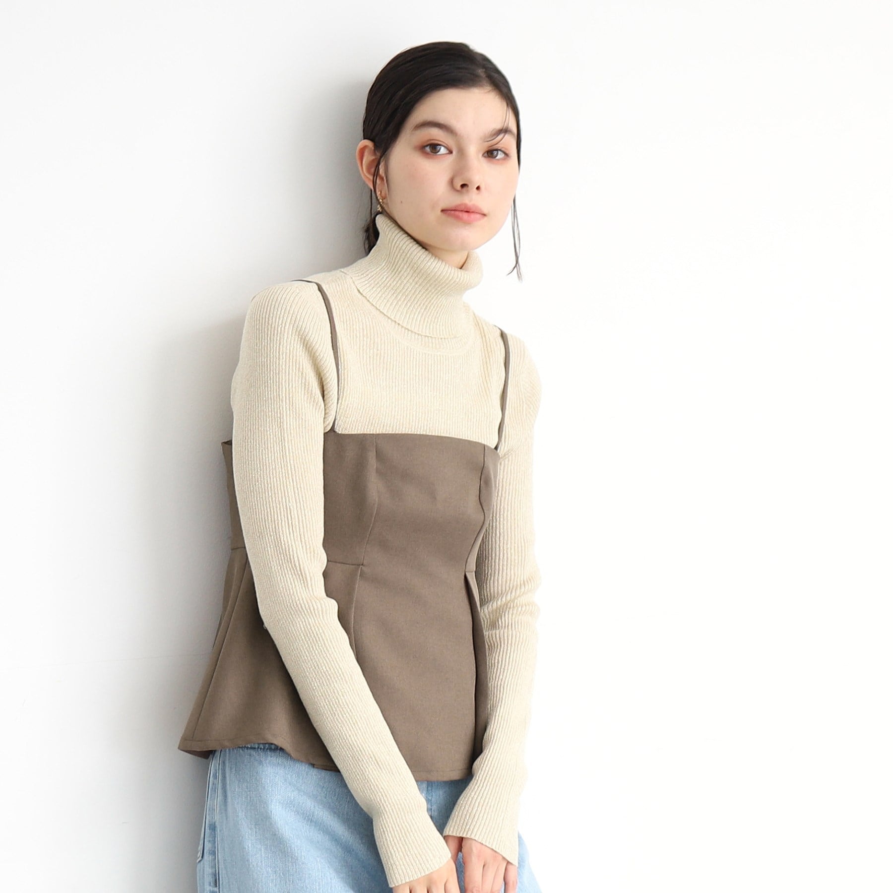 ザ ショップ ティーケー  (ウィメン) THE SHOP TK(Women) パウダリーツイルビスチェ （チャコールグレー(014)） チャコールグレー(014)