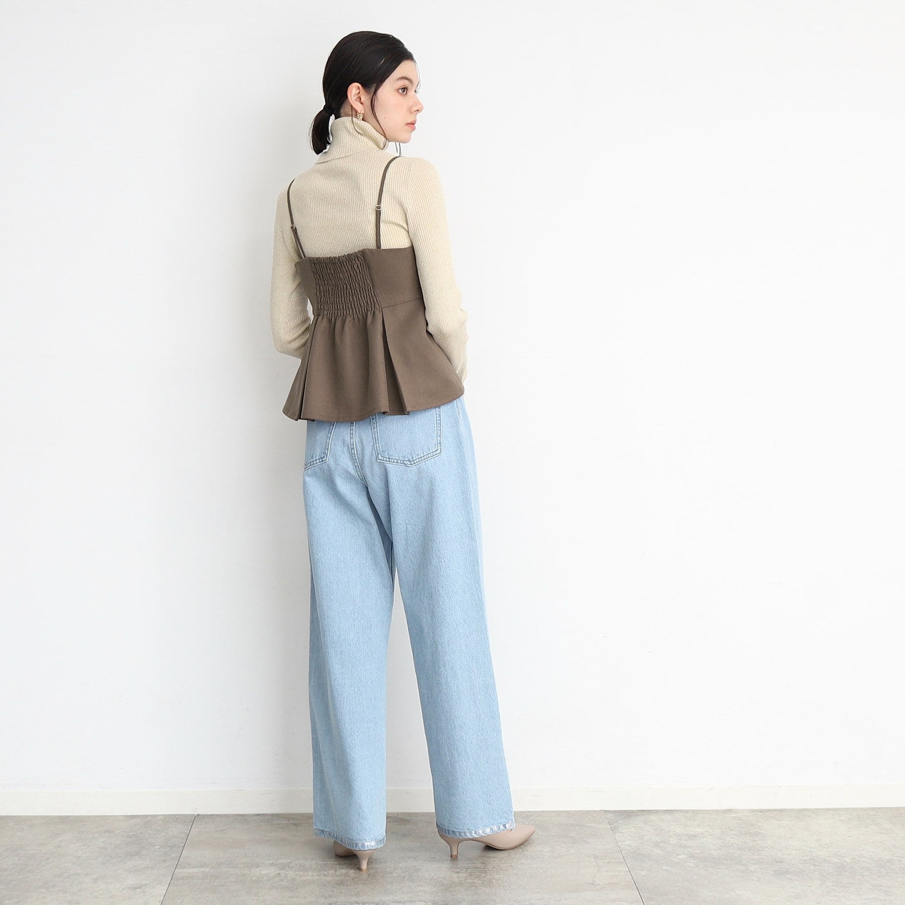 ザ ショップ ティーケー  (ウィメン) THE SHOP TK(Women) パウダリーツイルビスチェ （チャコールグレー(014)） チャコールグレー(014)