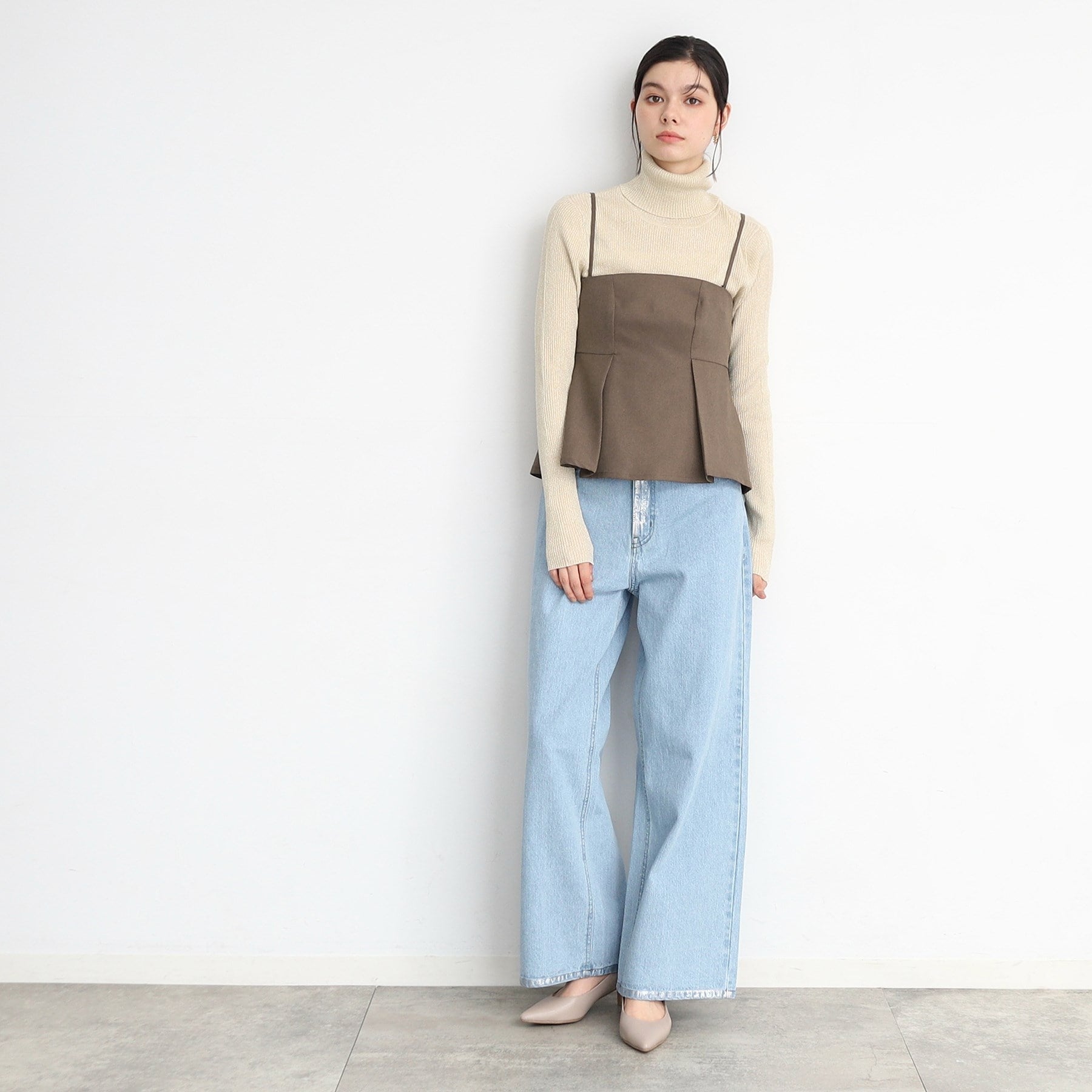 ザ ショップ ティーケー  (ウィメン) THE SHOP TK(Women) パウダリーツイルビスチェ （チャコールグレー(014)） チャコールグレー(014)