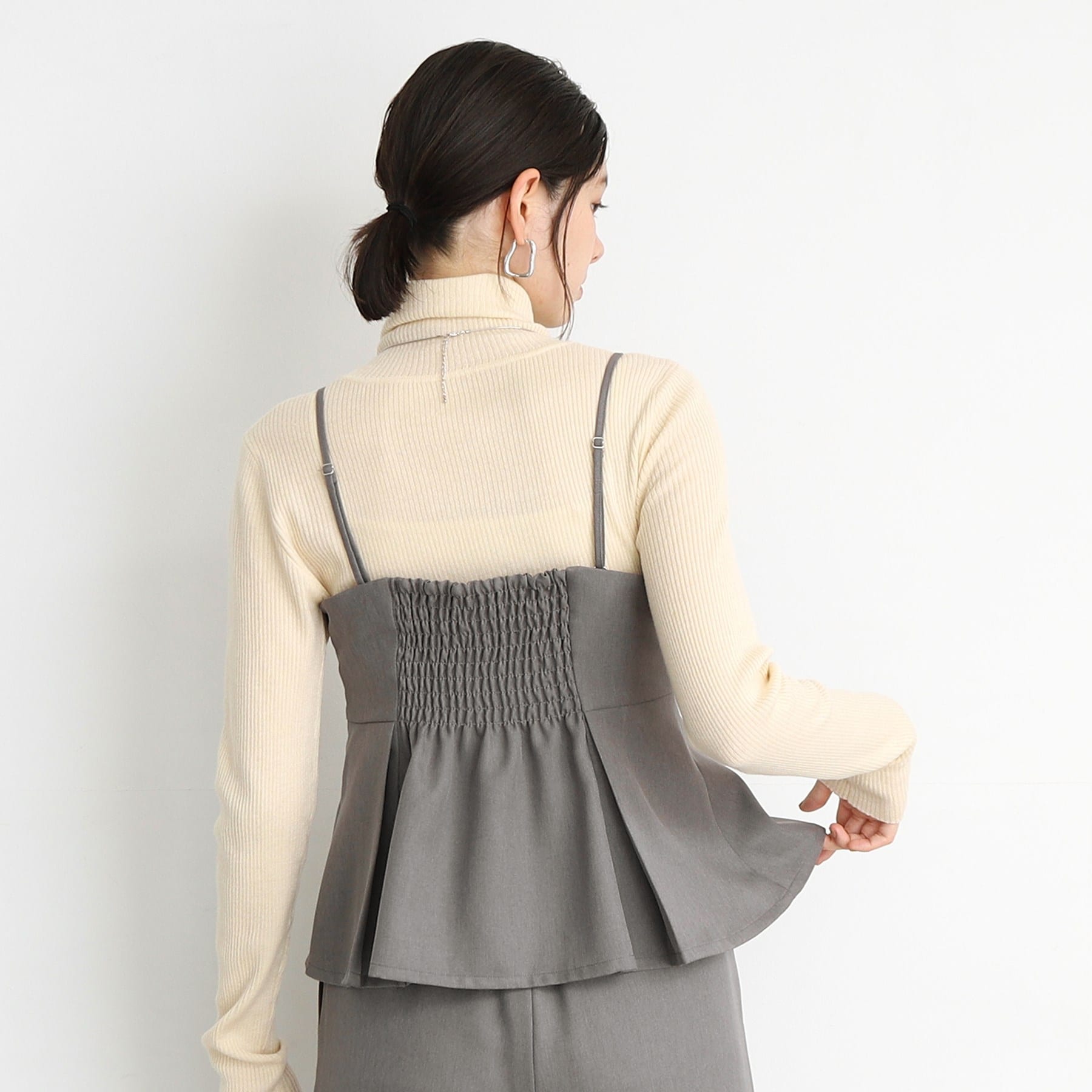 ザ ショップ ティーケー  (ウィメン) THE SHOP TK(Women) パウダリーツイルビスチェ （チャコールグレー(014)） チャコールグレー(014)