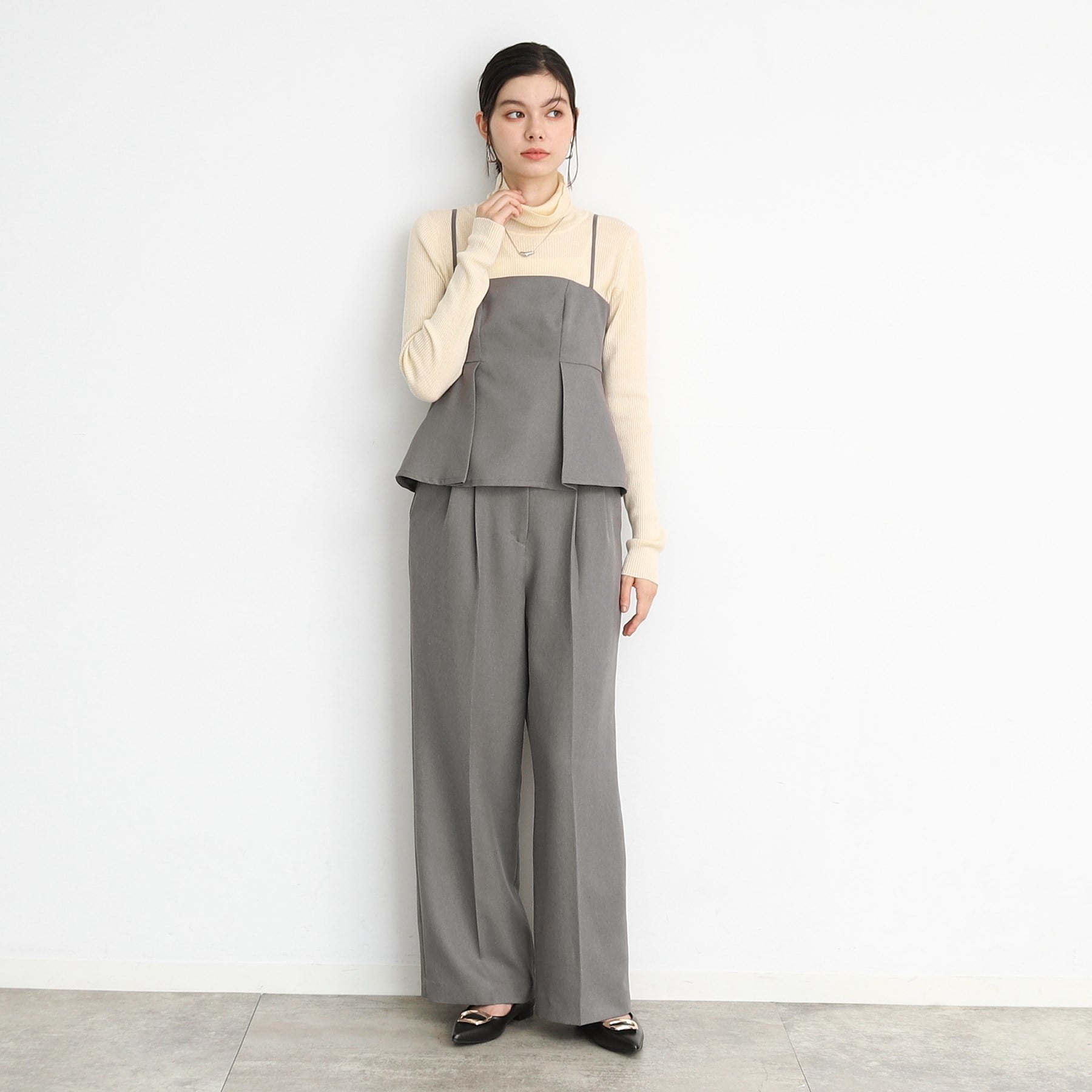 ザ ショップ ティーケー  (ウィメン) THE SHOP TK(Women) パウダリーツイルビスチェ （チャコールグレー(014)） チャコールグレー(014)