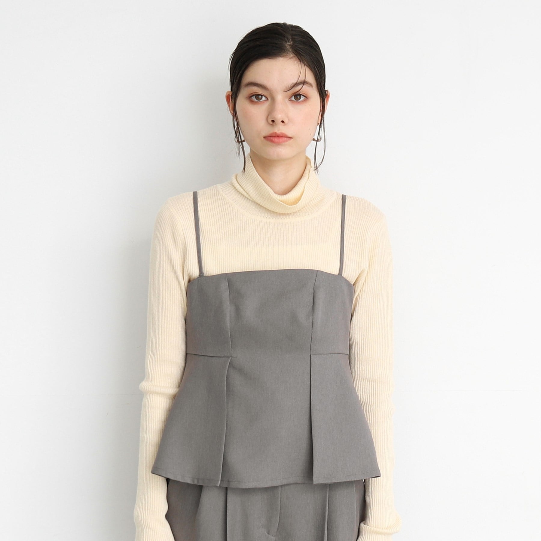 ザ ショップ ティーケー  (ウィメン) THE SHOP TK(Women) パウダリーツイルビスチェ （チャコールグレー(014)） チャコールグレー(014)