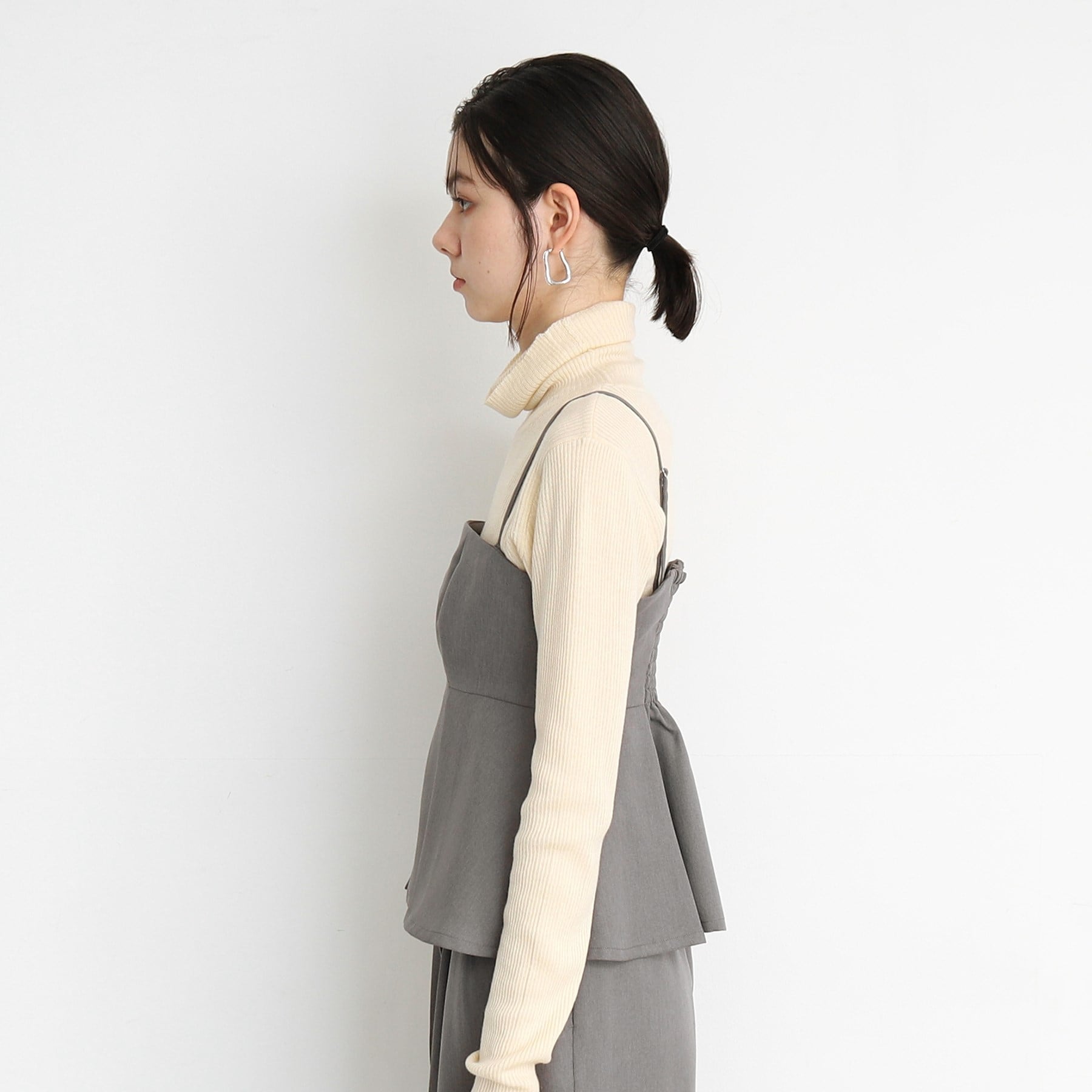 ザ ショップ ティーケー  (ウィメン) THE SHOP TK(Women) パウダリーツイルビスチェ （チャコールグレー(014)） チャコールグレー(014)