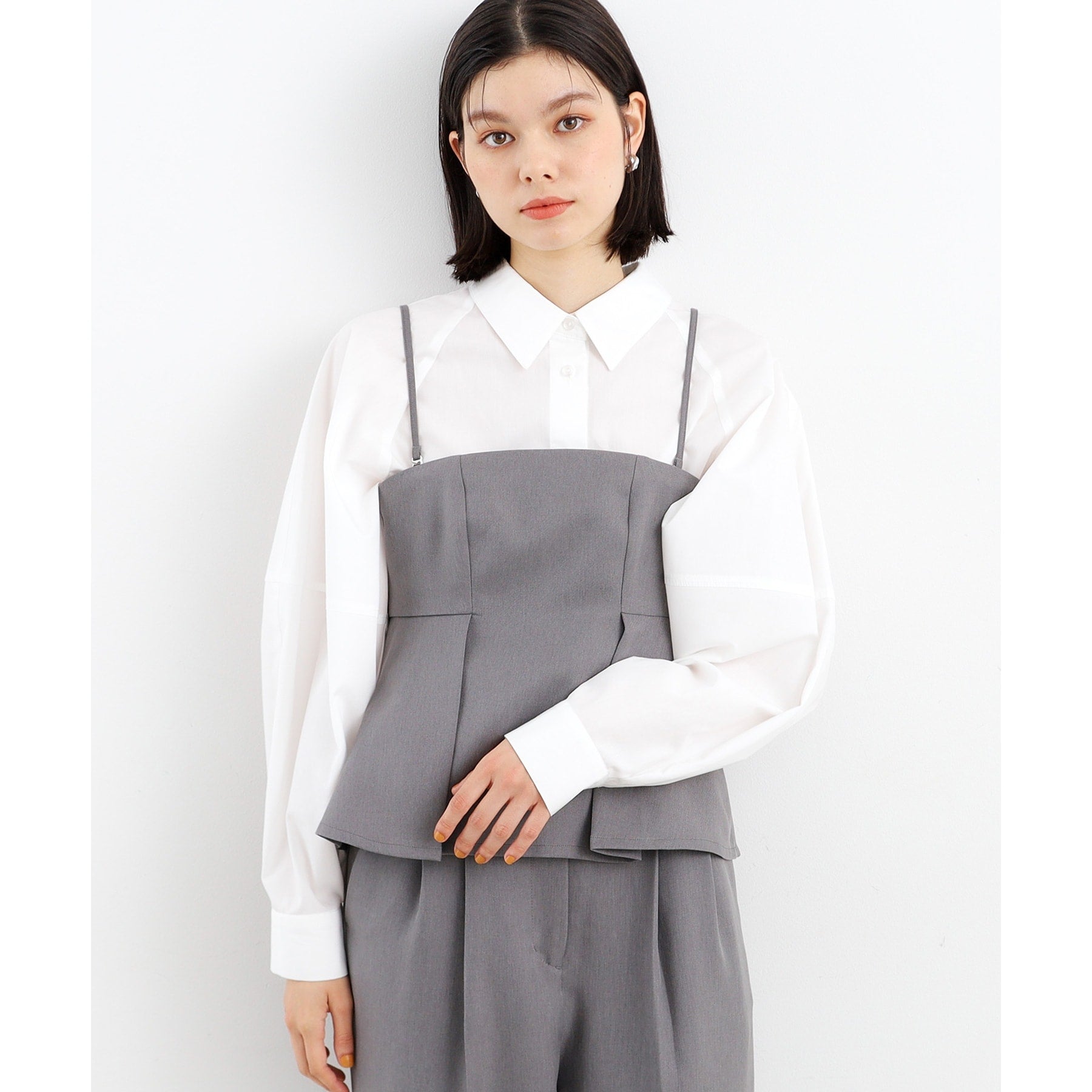 ザ ショップ ティーケー  (ウィメン) THE SHOP TK(Women) パウダリーツイルビスチェ （チャコールグレー(014)） チャコールグレー(014)