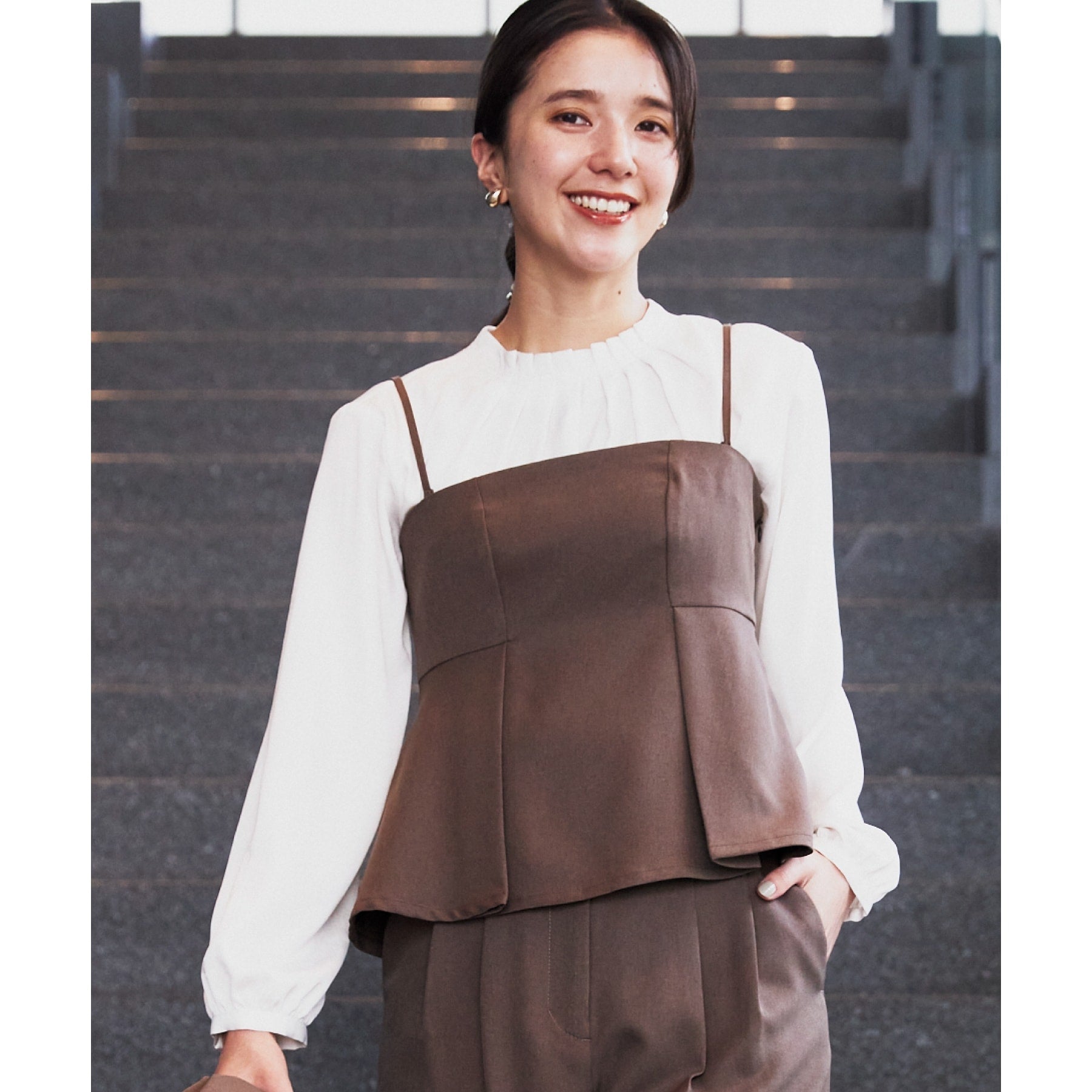 ザ ショップ ティーケー  (ウィメン) THE SHOP TK(Women) パウダリーツイルビスチェ （チャコールグレー(014)） チャコールグレー(014)