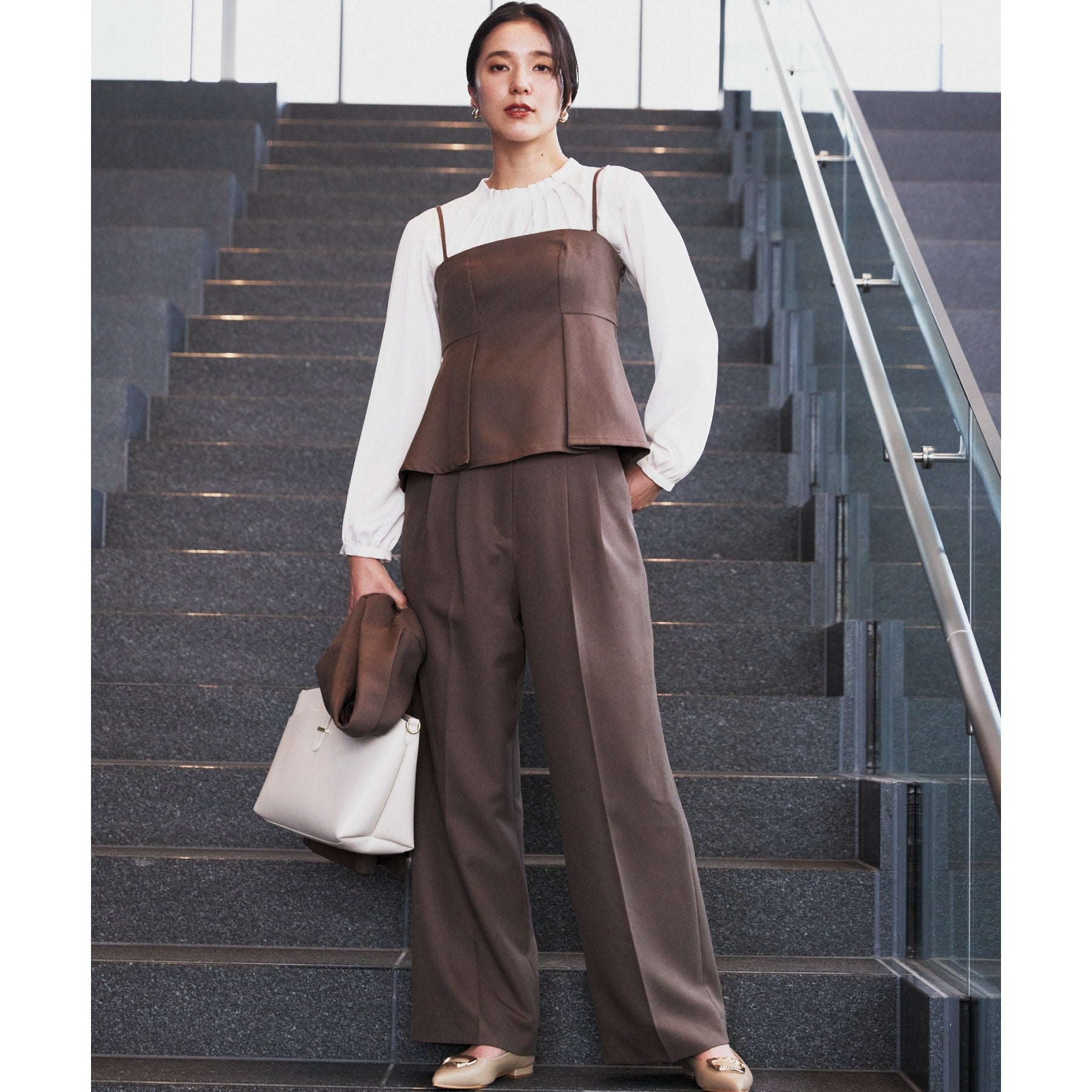 ザ ショップ ティーケー  (ウィメン) THE SHOP TK(Women) パウダリーツイルビスチェ （チャコールグレー(014)） チャコールグレー(014)