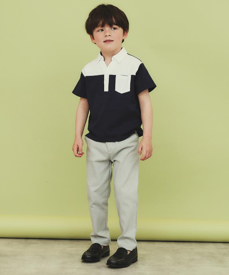 ザ ショップ ティーケー (キッズ) THE SHOP TK(Kids) 【100ー160】のびーるストレートパンツ （ブラック(219)） ブラック(219)