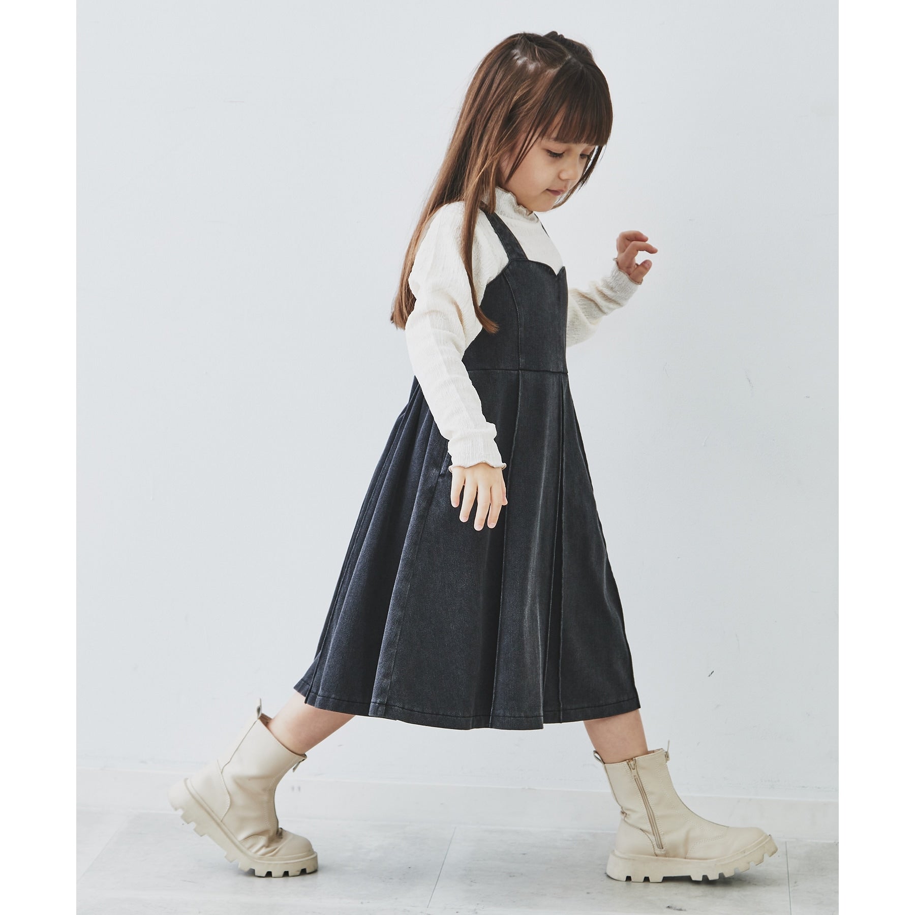 ザ ショップ ティーケー  THE SHOP TK 【100ー150】デニムジャンスカワンピース