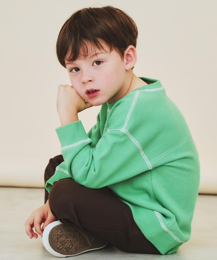 ザ ショップ ティーケー (キッズ) THE SHOP TK(Kids) 【110-160】カラーロック裏毛プルオーバー （グリーン(022)） グリーン(022)