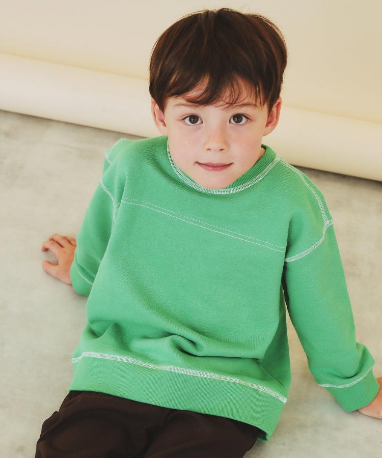 ザ ショップ ティーケー (キッズ) THE SHOP TK(Kids) 【110-160】カラーロック裏毛プルオーバー （グリーン(022)） グリーン(022)