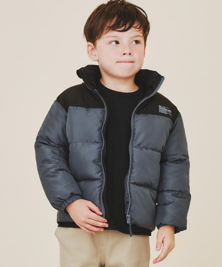 ザ ショップ ティーケー (キッズ) THE SHOP TK(Kids) 【110-160】スタンドネック中綿ブルゾン （チャコールグレー(014)） チャコールグレー(014)