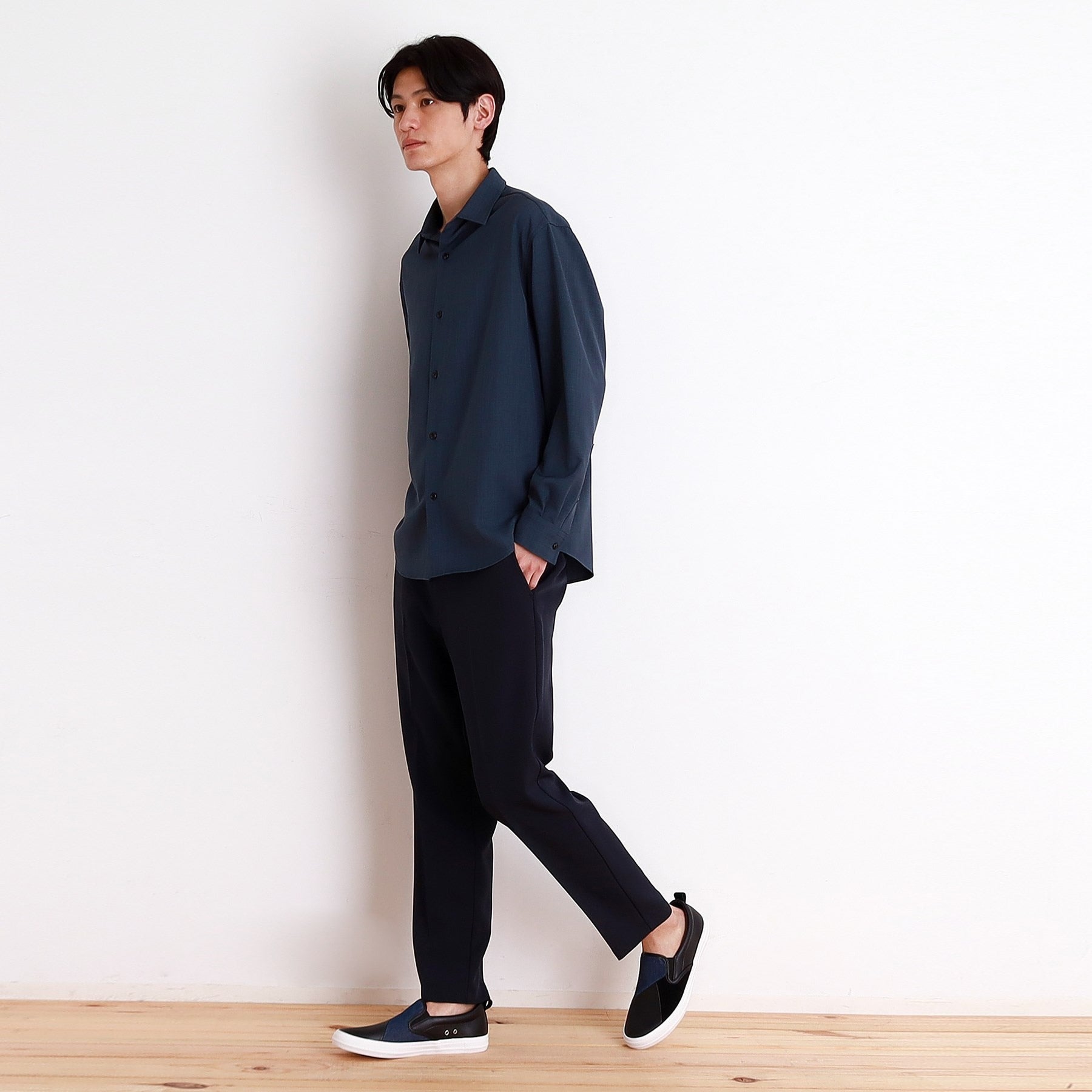 ザ ショップ ティーケー(メンズ) THE SHOP TK(Men) パネル切替スリッポン （ブラック(519)） ブラック(519)