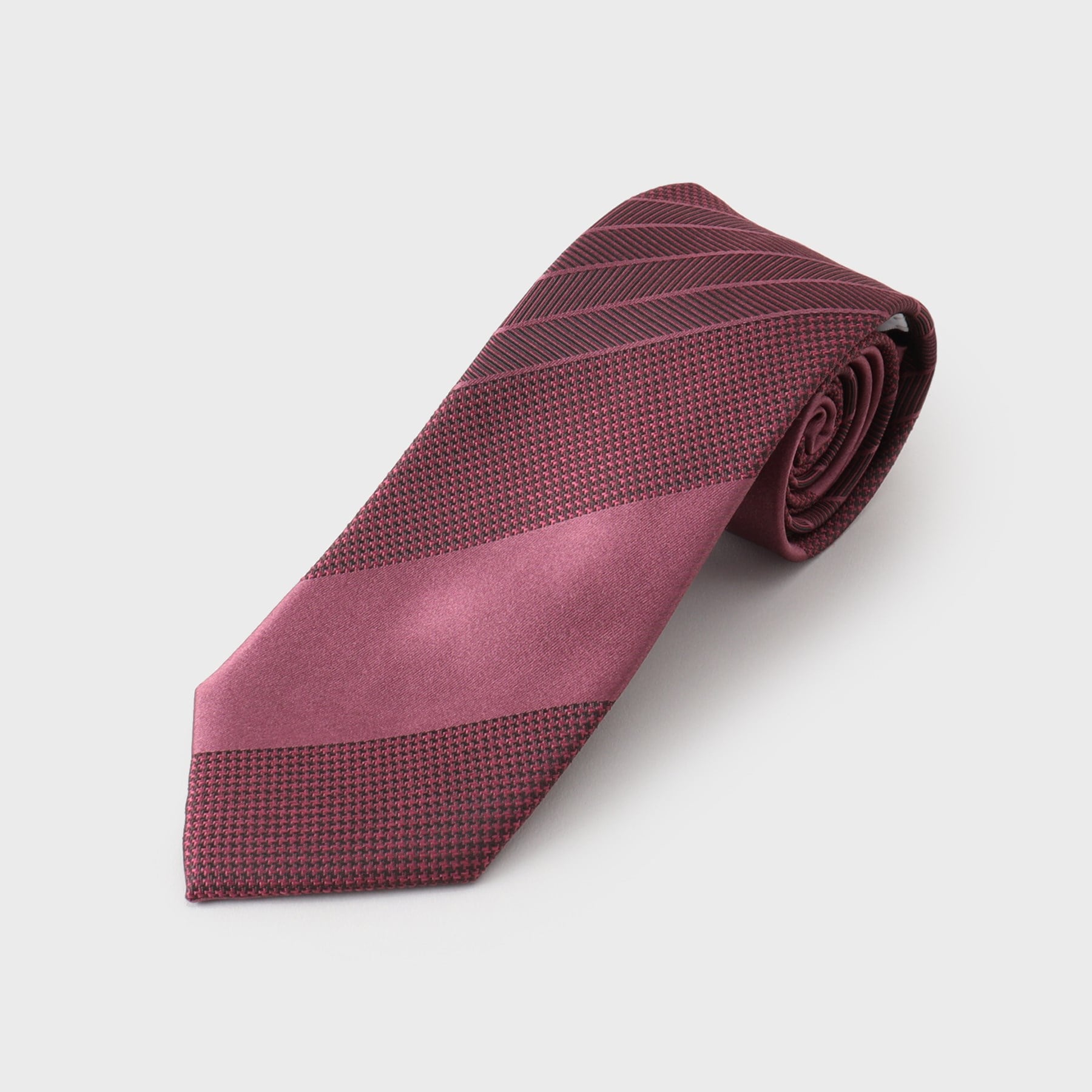 ザ ショップ ティーケー(メンズ) THE SHOP TK(Men) シャドーパターンアソート柄ネクタイ アーガイル／千鳥 （ボルドー(364)） ボルドー(364)
