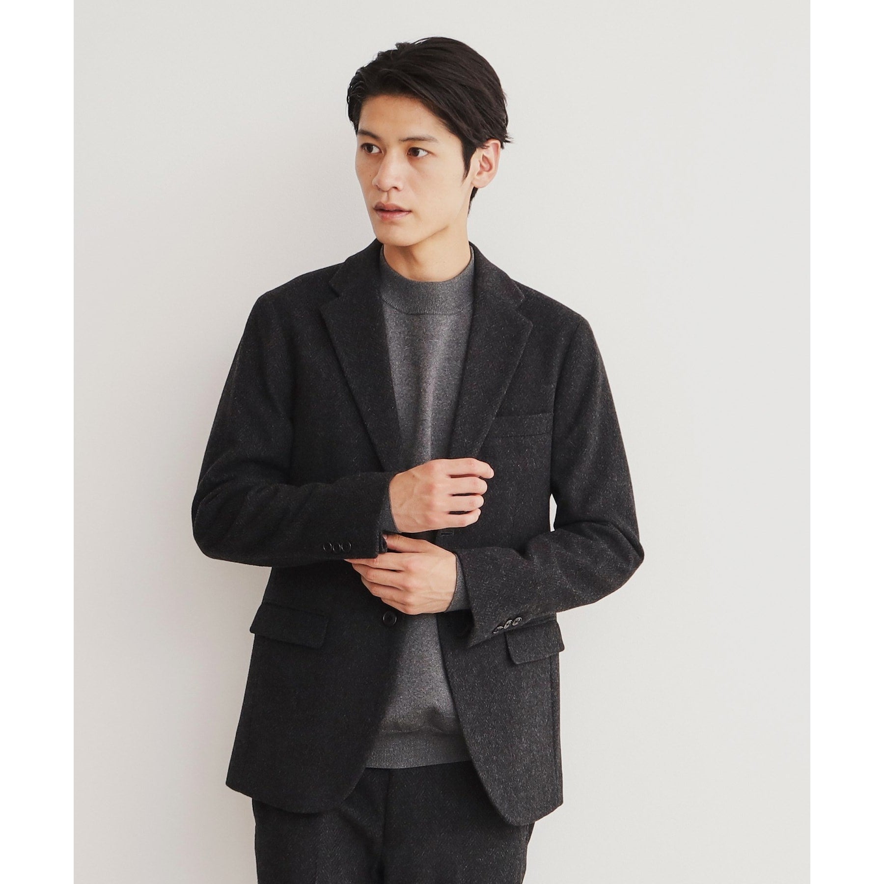 ザ ショップ ティーケー(メンズ) THE SHOP TK(Men) AGヘリンボンジャケット （ネイビー(694)） ネイビー(694)