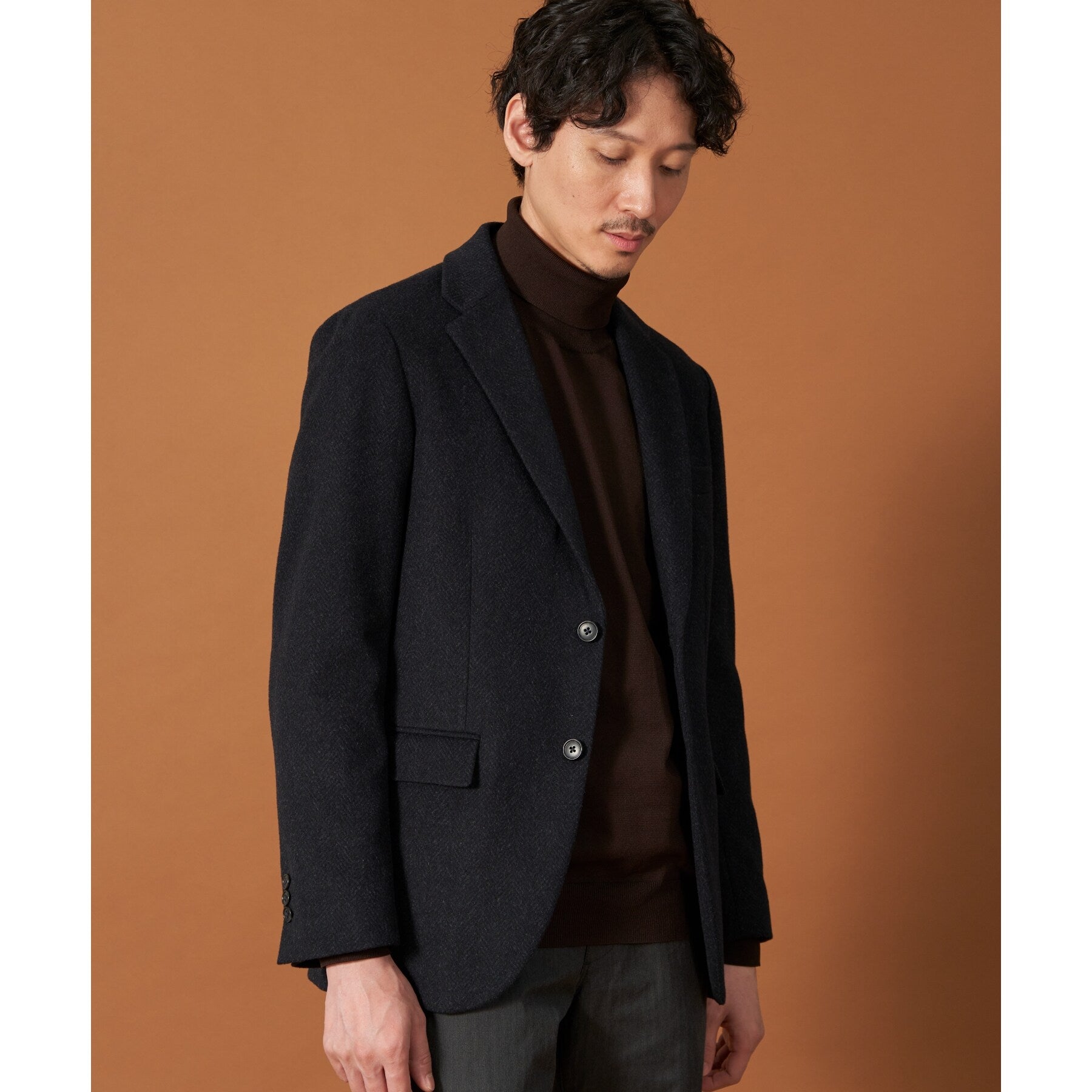 ザ ショップ ティーケー(メンズ) THE SHOP TK(Men) AGヘリンボンジャケット （ネイビー(694)） ネイビー(694)