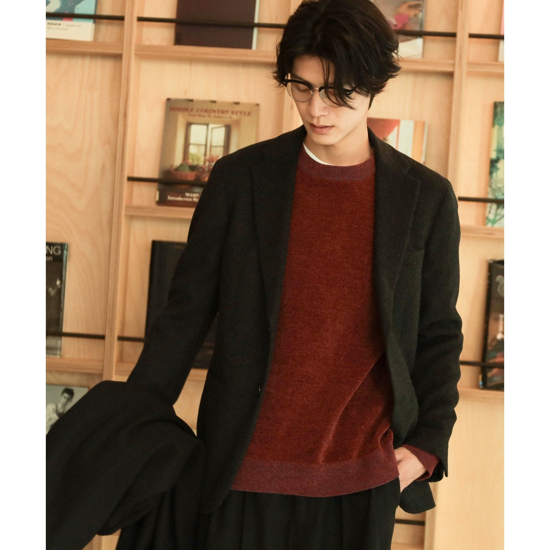 ザ ショップ ティーケー(メンズ) THE SHOP TK(Men) AGヘリンボンジャケット （ネイビー(694)） ネイビー(694)