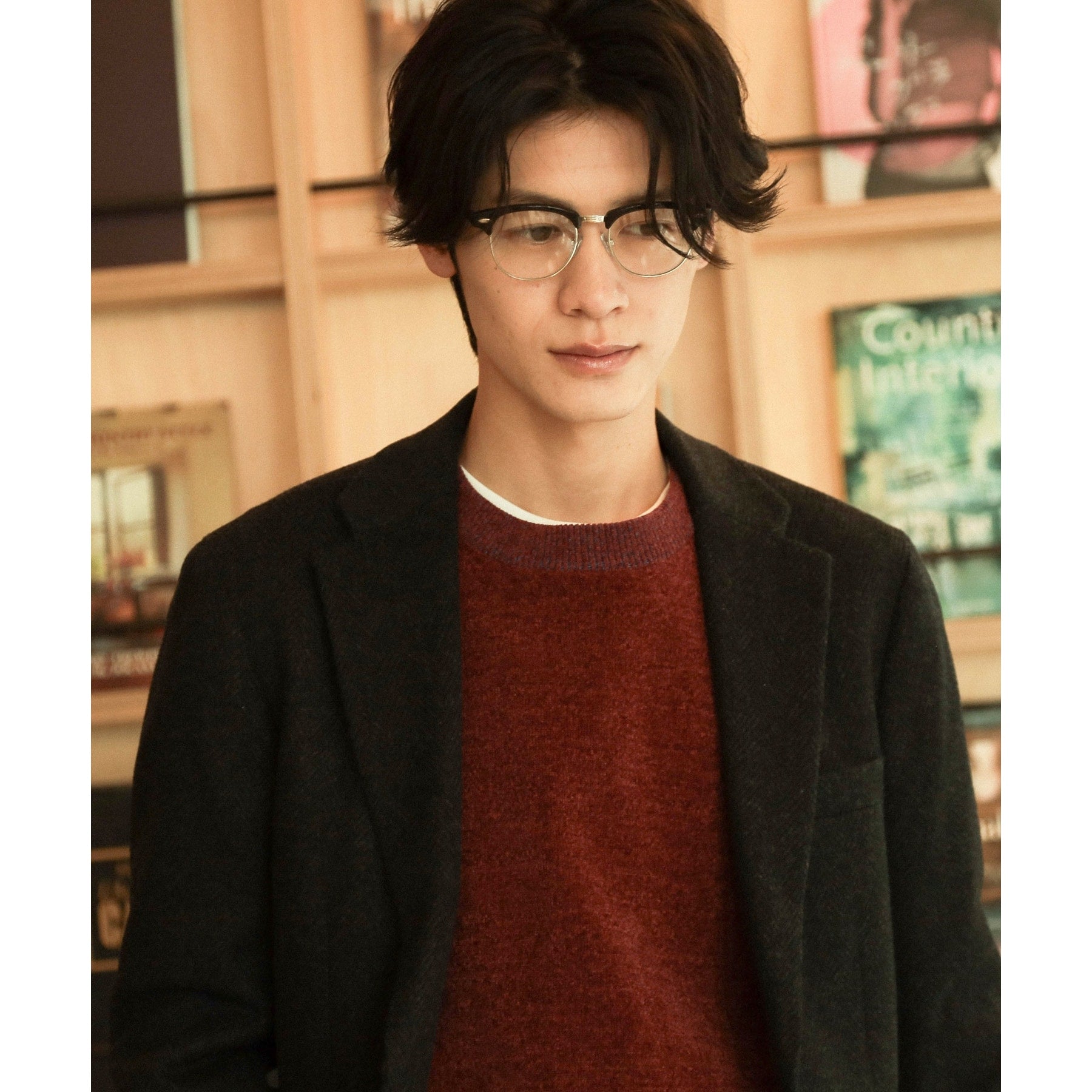 ザ ショップ ティーケー(メンズ) THE SHOP TK(Men) AGヘリンボンジャケット （ネイビー(694)） ネイビー(694)