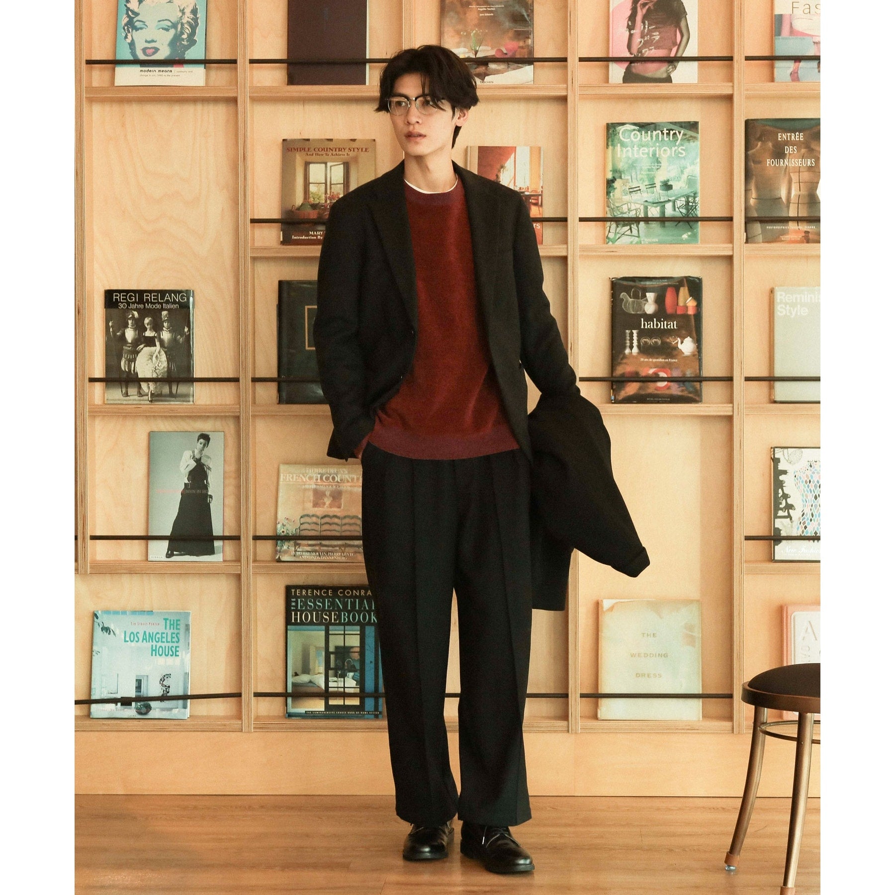 ザ ショップ ティーケー(メンズ) THE SHOP TK(Men) AGヘリンボンジャケット （ネイビー(694)） ネイビー(694)